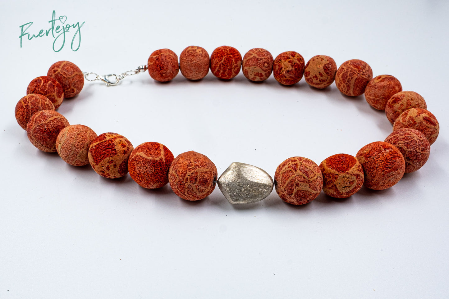 Necklace coral "silver"