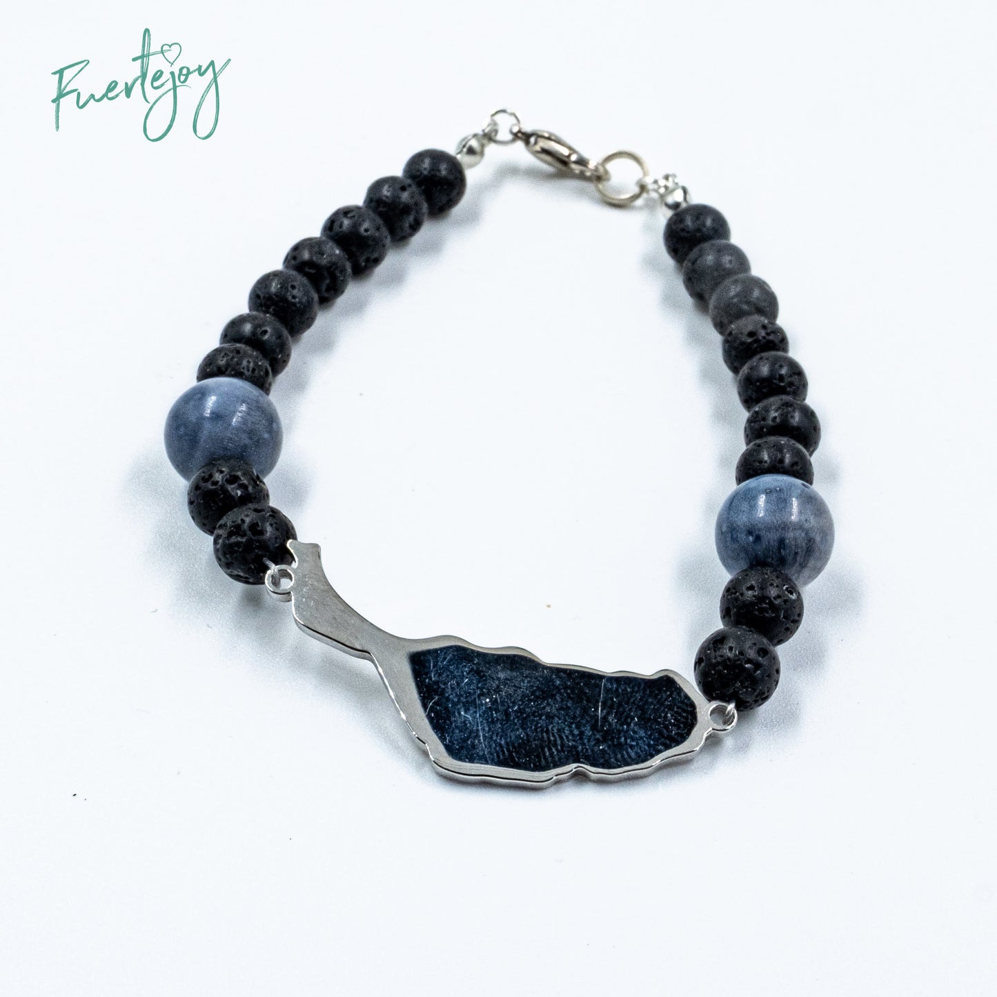 Pulsera "Fuertelove Solo Coralblue" en plata para ella