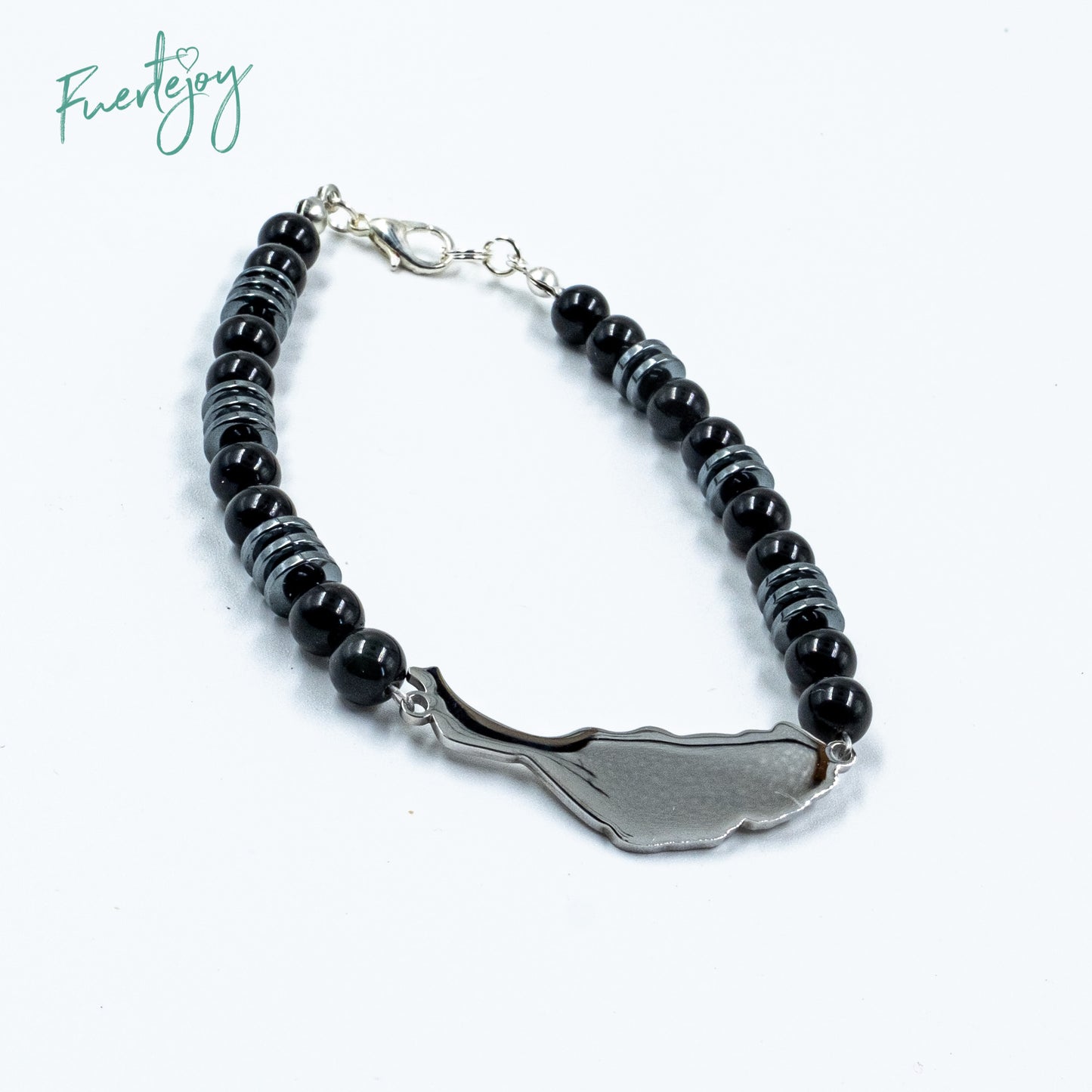 Bracelet Fuertelove "Obsidian" silver for him and her