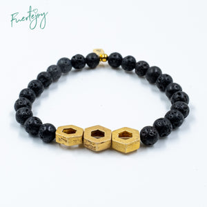 Lava bracelet "Triple Screw"