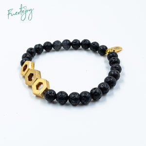 Lava bracelet "Triple Screw"