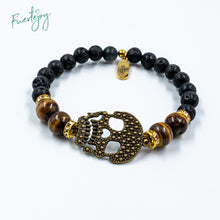 Load image into Gallery viewer, Lava bracelet &quot;Skull&quot; bronze for him
