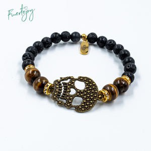 Lava bracelet "Skull" bronze for him